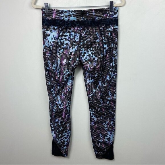 Rare Lululemon Run Inspire Tights Floral Sport Print Leggings Size 8 Yoga Pants - Picture 4 of 9